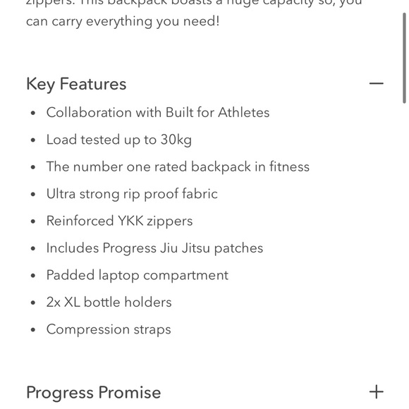 Progress x Built For Athletes black backpack #athleticwear #gym